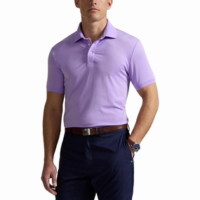 Trendy Casual RLX Ralph Lauren Solid Lightweight Airflow Golf Polo Shirt - Powder Purple