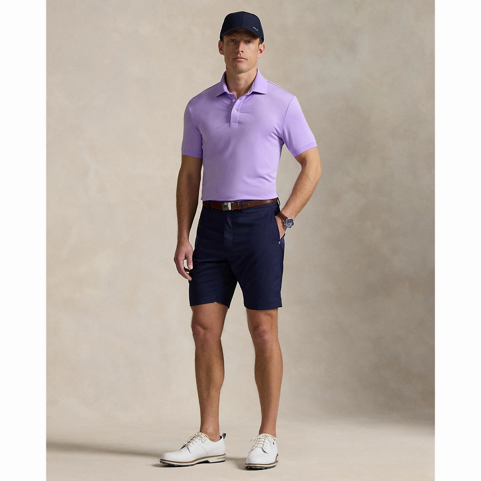 Summer Party RLX Ralph Lauren Solid Lightweight Airflow Golf Polo Shirt - Powder Purple