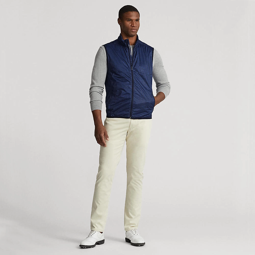 floral RLX Ralph Lauren Stratus Plaid Full Zip Vest - French Navy Glen Plaid