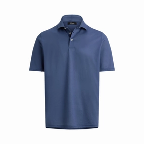 Button-Down Collar Smart Outfit RLX Ralph Lauren Tailored Fit Lightweight Airflow Golf Polo Shirt - Old Royal