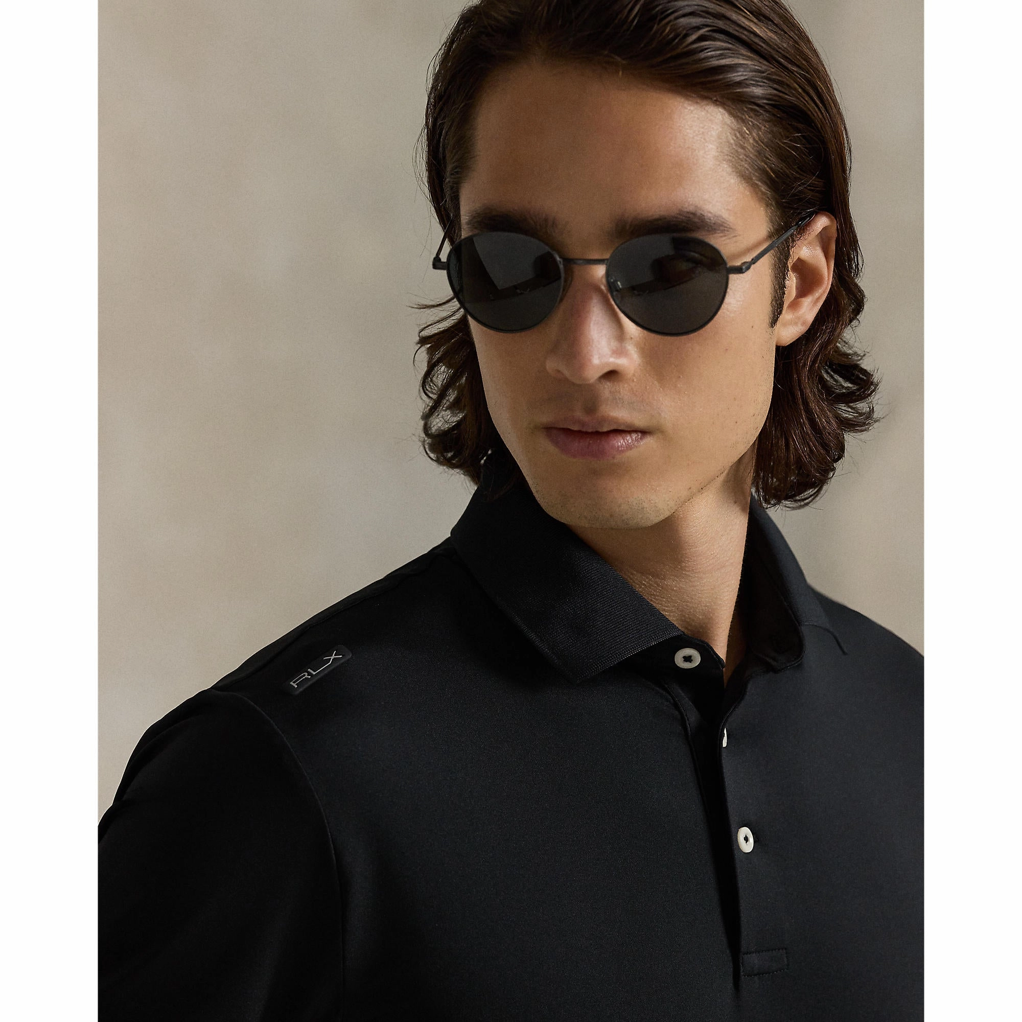 Breathable Textile RLX Ralph Lauren Tailored Fit Lightweight Airflow Golf Polo Shirt - Polo Black