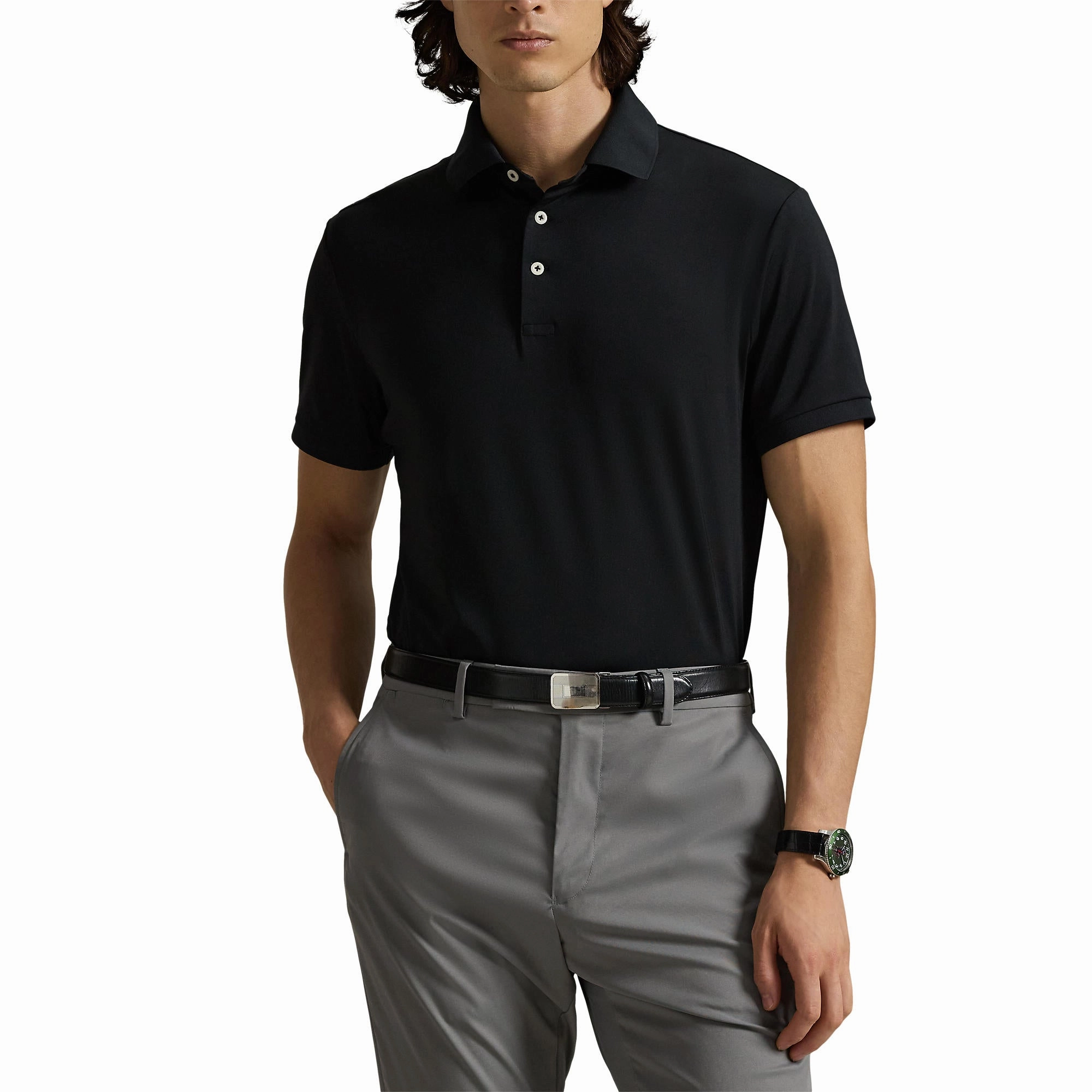 Classic Comfort quick dry RLX Ralph Lauren Tailored Fit Lightweight Airflow Golf Polo Shirt - Polo Black