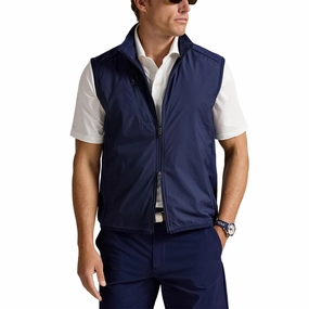Non Bulky Profile RLX Ralph Lauren Tech Terry Full Zip Golf Vest - Refined Navy