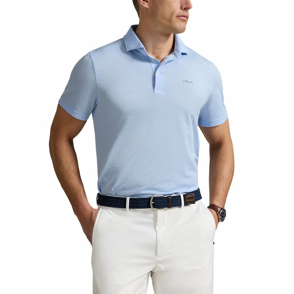 Travel Ready RLX Ralph Lauren Tour Pique Golf Polo Shirt - Office Blue