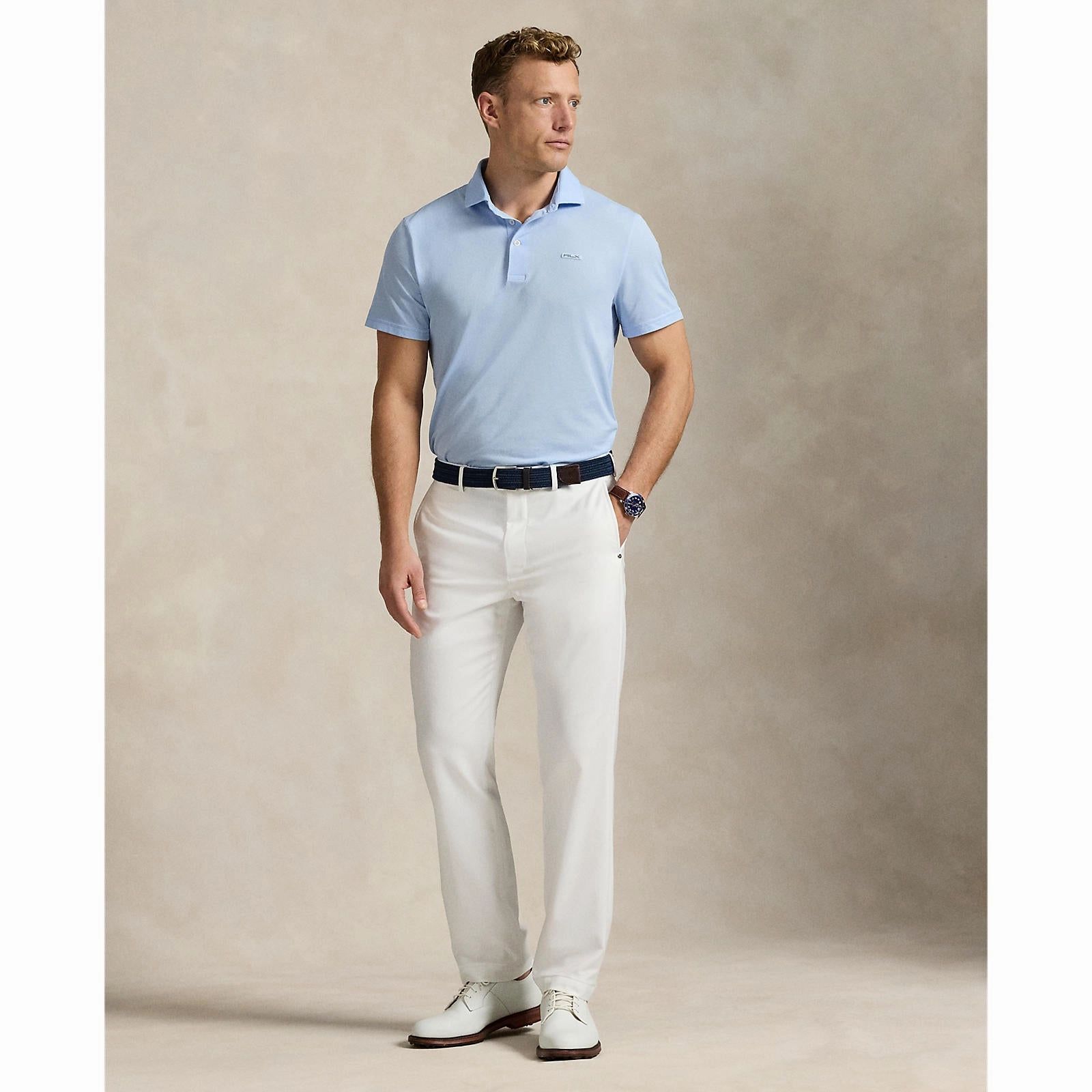 Stylish Fit RLX Ralph Lauren Tour Pique Golf Polo Shirt - Office Blue