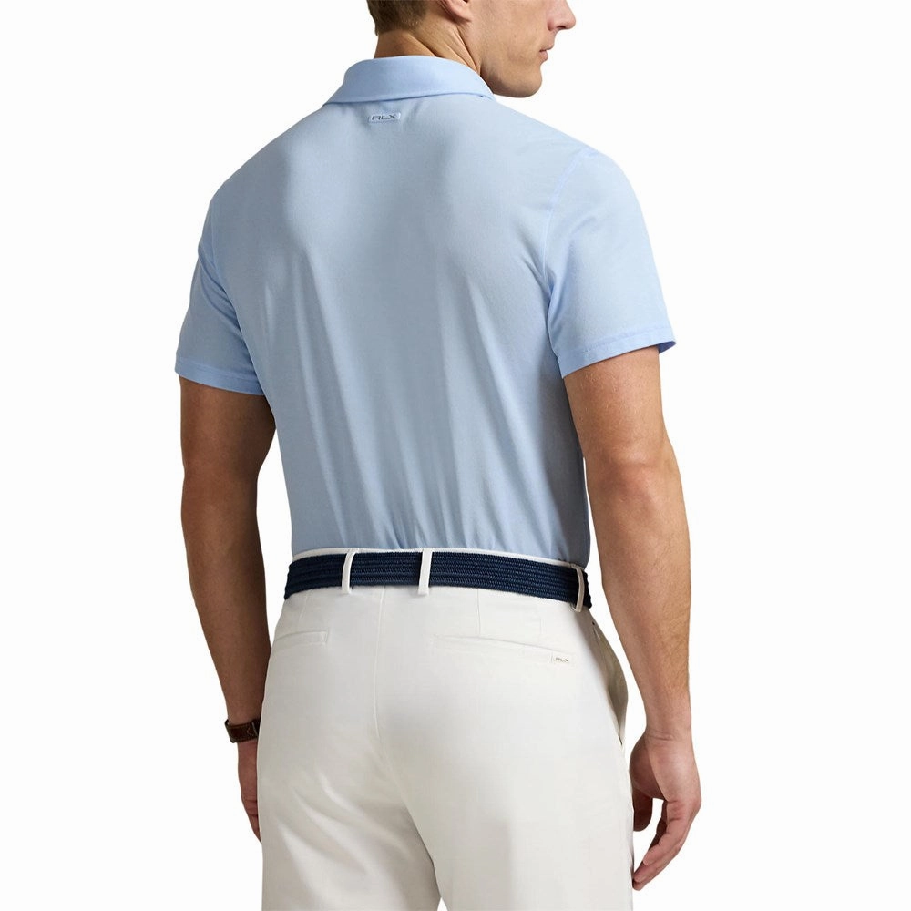 Breathable Jersey Soft Jersey Fabric RLX Ralph Lauren Tour Pique Golf Polo Shirt - Office Blue