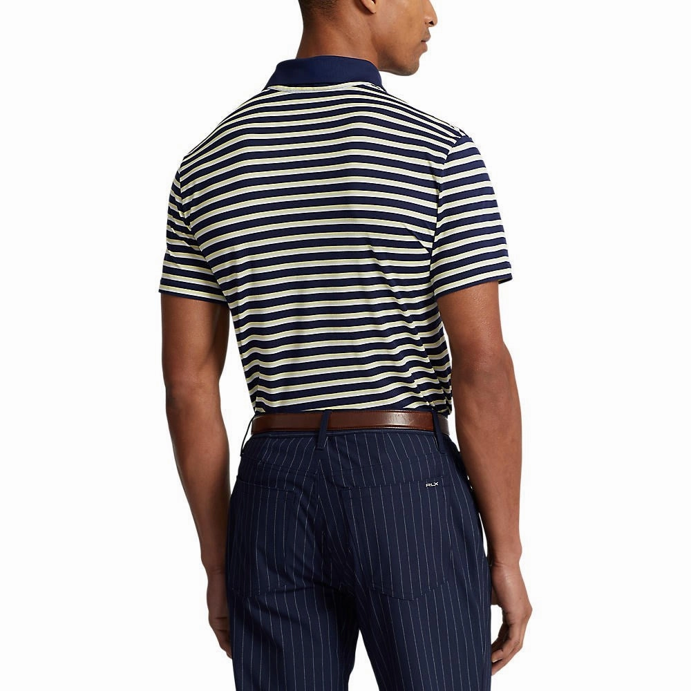 RLX Ralph Lauren Tour Pique Stripe  Polo Shirt - French Navy Multi Business casual