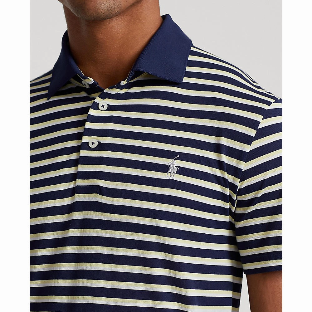 Breathable Shirt RLX Ralph Lauren Tour Pique Stripe  Polo Shirt - French Navy Multi