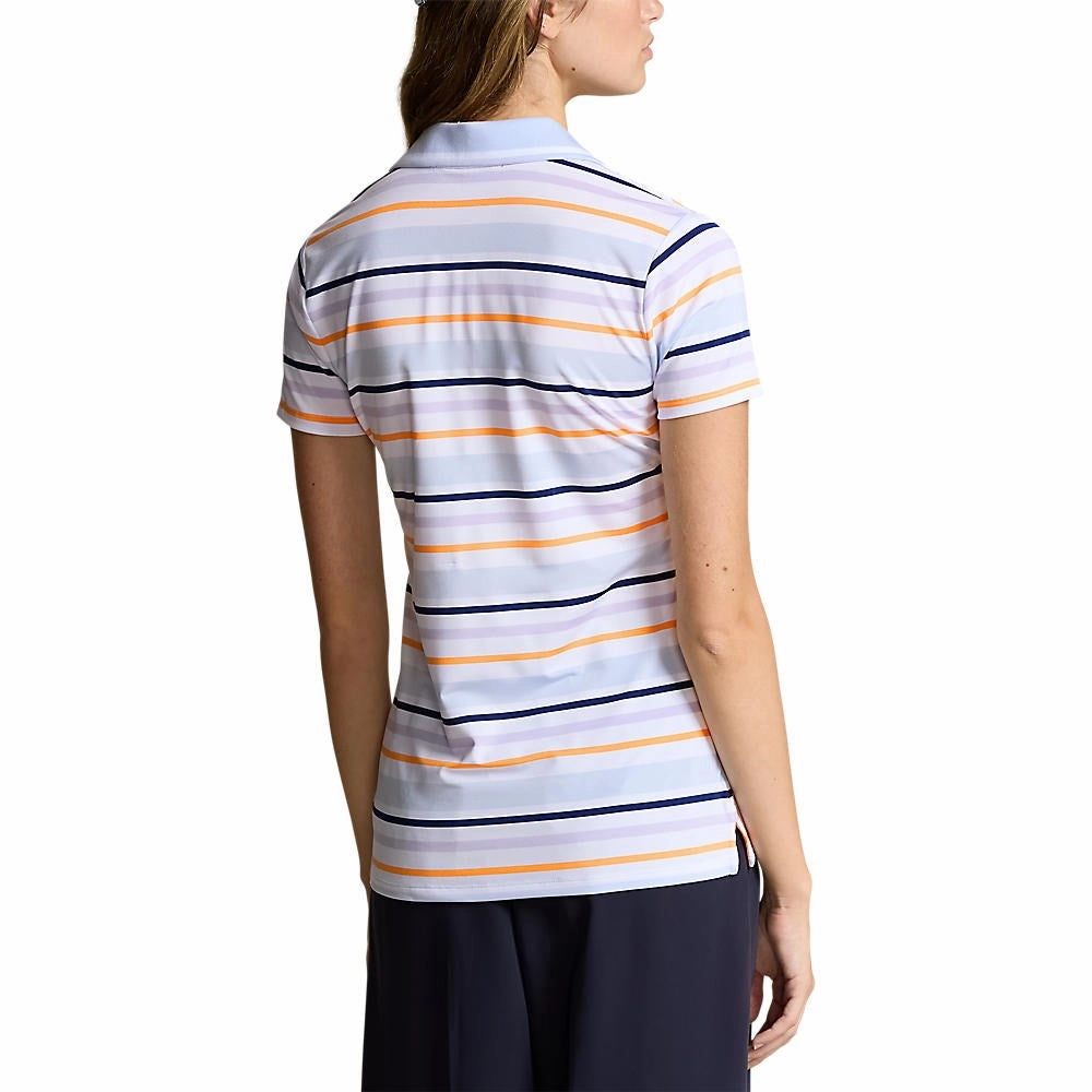 Effortless Look Moisture control RLX Ralph Lauren Women's Printed Airflow Polo Golf Polo Shirt - Oxford Blue Multi
