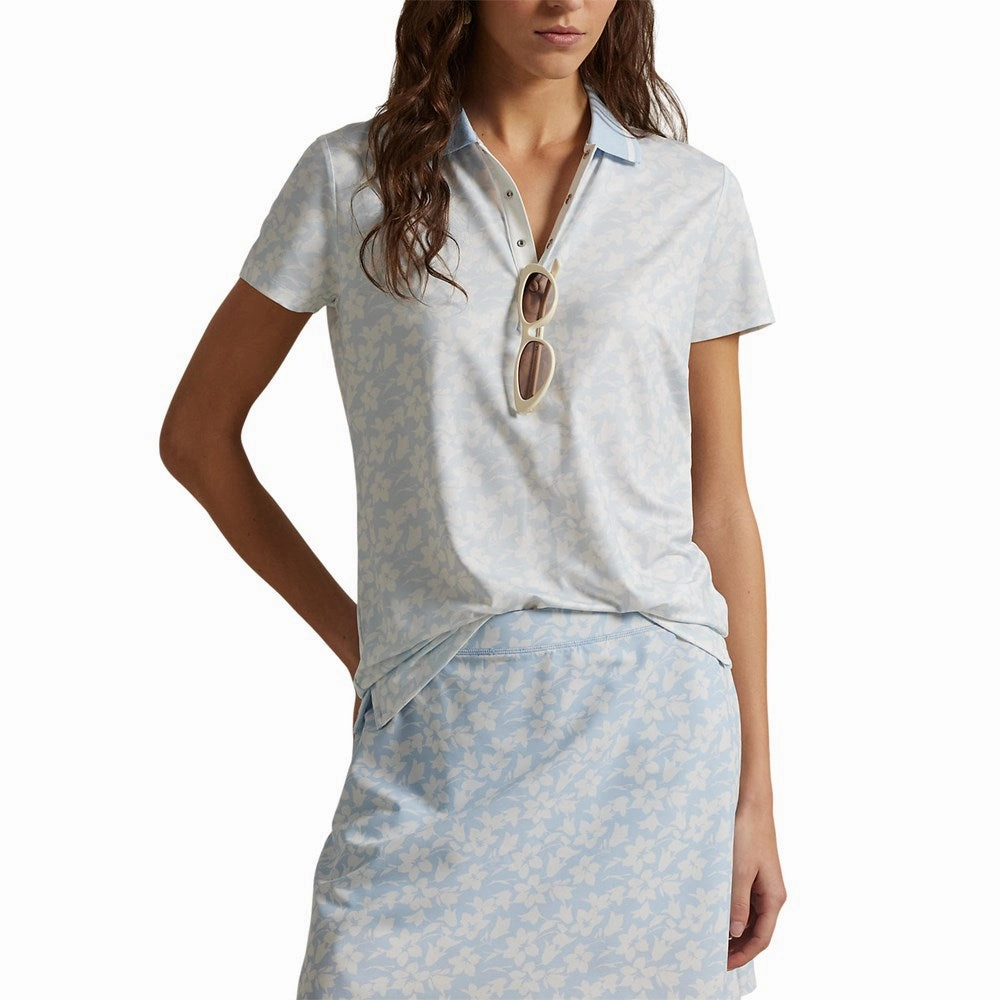 RLX Ralph Lauren Women's Printed Airflow Polo Shirt - Cold Spring Floral Double Layer Shoulder