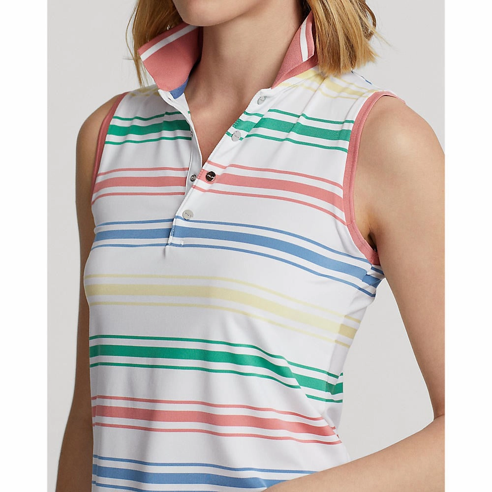 EcoFriendly Material RLX Ralph Lauren Women's Printed Airflow Sleeveless Golf Shirt - Pure White Multi