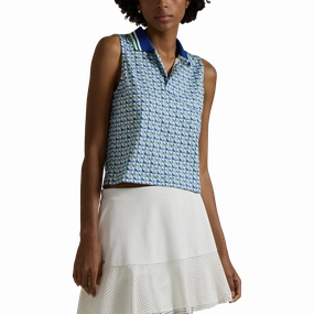 Tagless Neck Label RLX Ralph Lauren Women's Stretch Jersey Cropped Golf Shirt - Spring Wicker