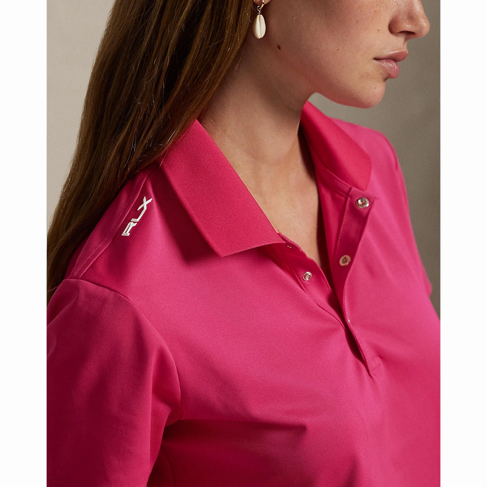 UV-Resistant RLX Ralph Lauren Women's Tour Performance Golf Shirt?- Currant