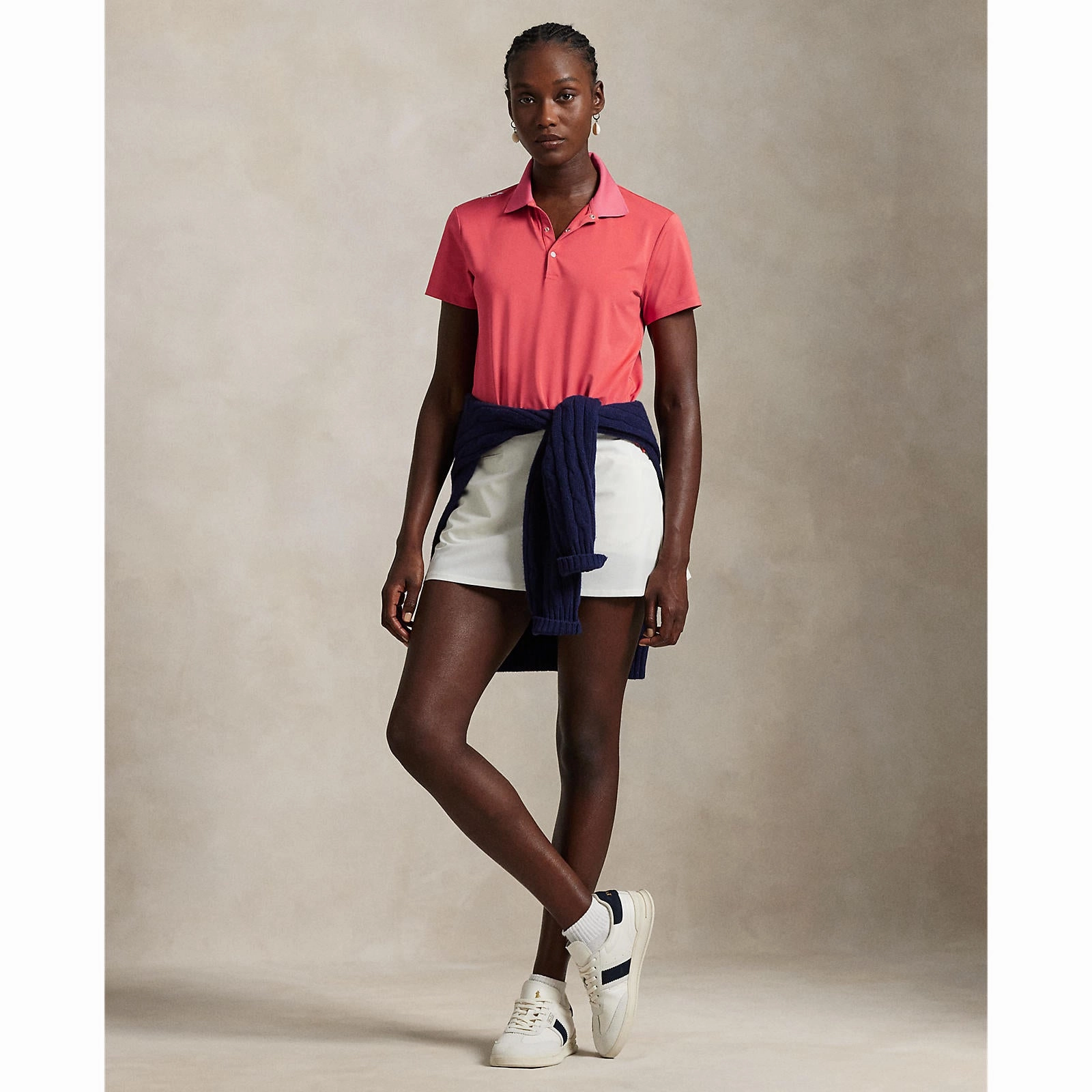 RLX Ralph Lauren Women's Tour Performance Golf Shirt?- Red Sky Performance Fabric Slim Tailored