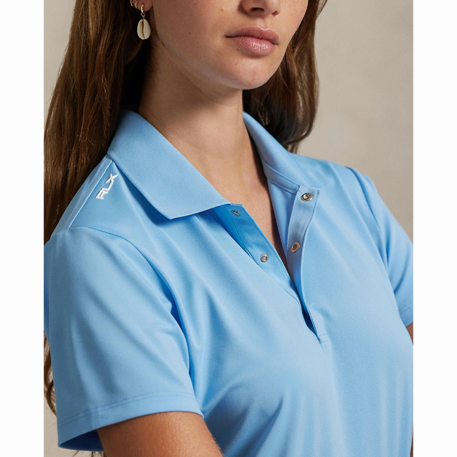 Moisture wicking RLX Ralph Lauren Women's Tour Performance Golf Shirt?- Sutton Blue