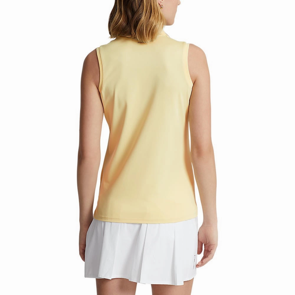 Golf Tournament Optimal Airflow Texture RLX Ralph Lauren Women's Tour Performance Sleeveless Golf Shirt - T-Bird Yellow