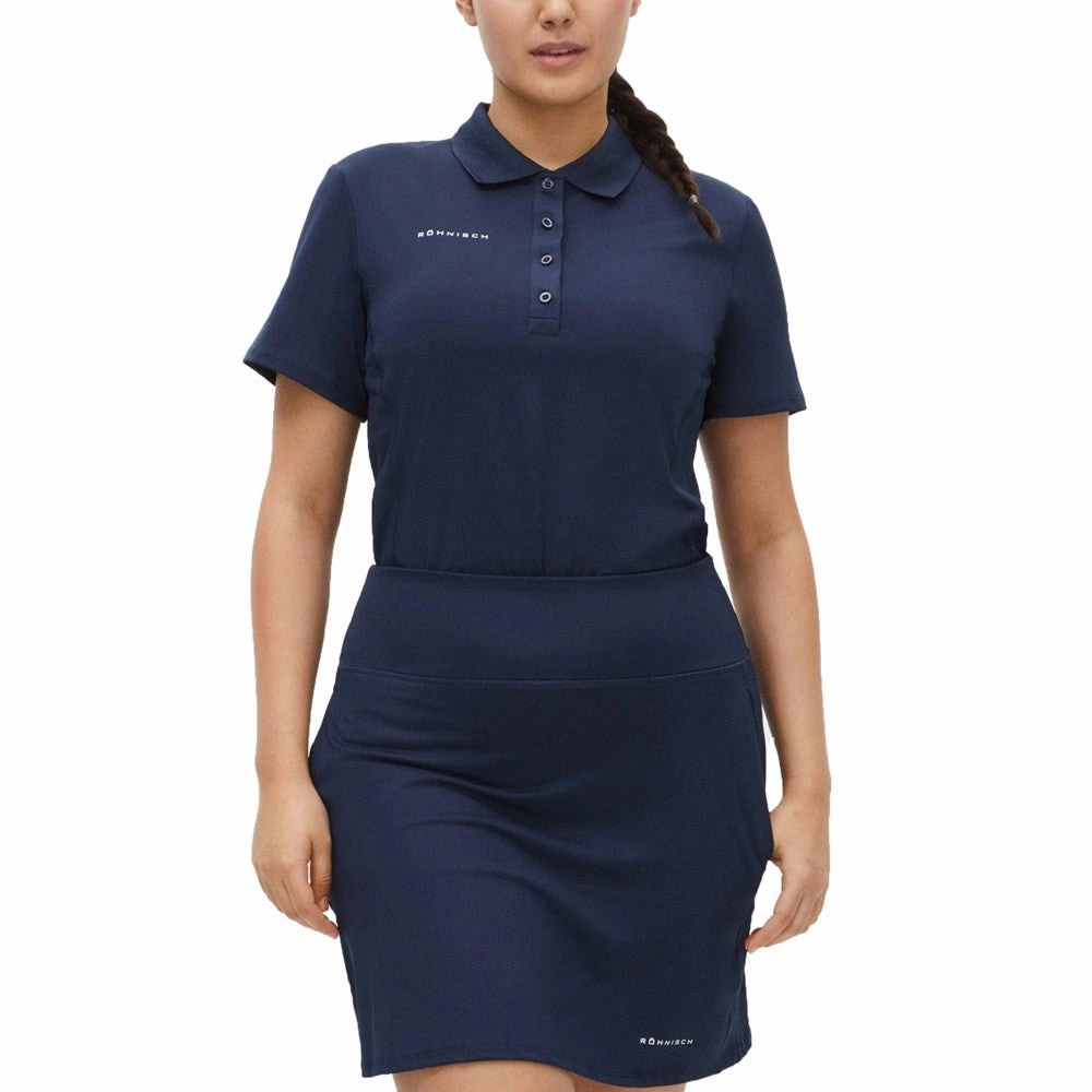 Rohnisch Women's Nicky Polo Golf Shirt - Navy Bound Seam Finish Anti Odor Technology