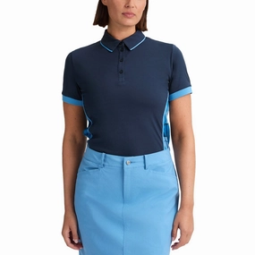 Rohnisch Women's Ultra Viola UV Short Sleeve Golf Shirt - Navy Trendy Business All-day Comfort