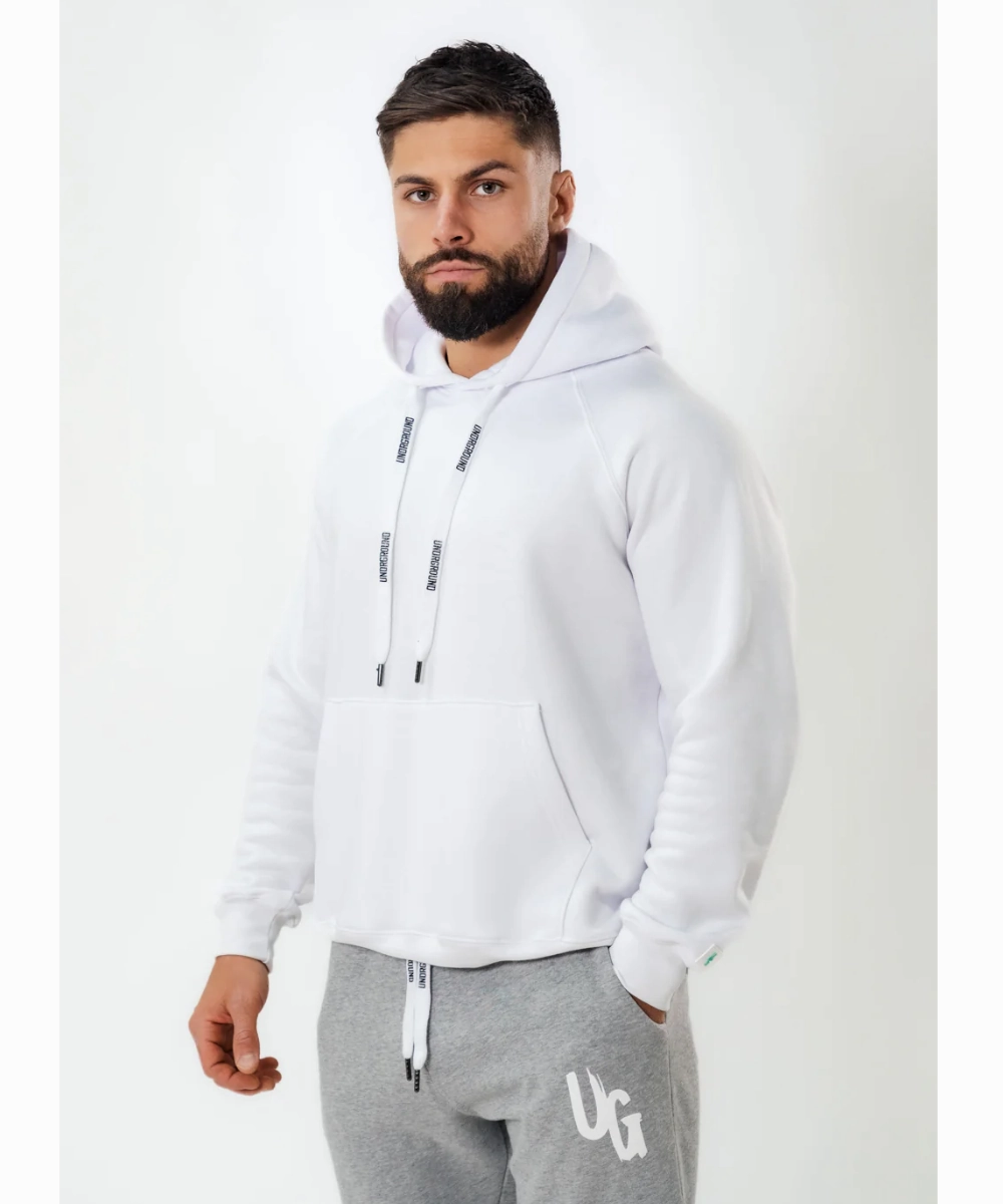 Lightweight Material UNDRGROUND Warm Up Hoodie (White)