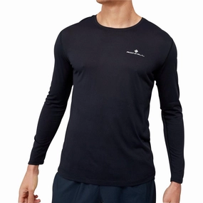 Ronhill Core Long Sleeve Mens Running Top - Black Work - wear