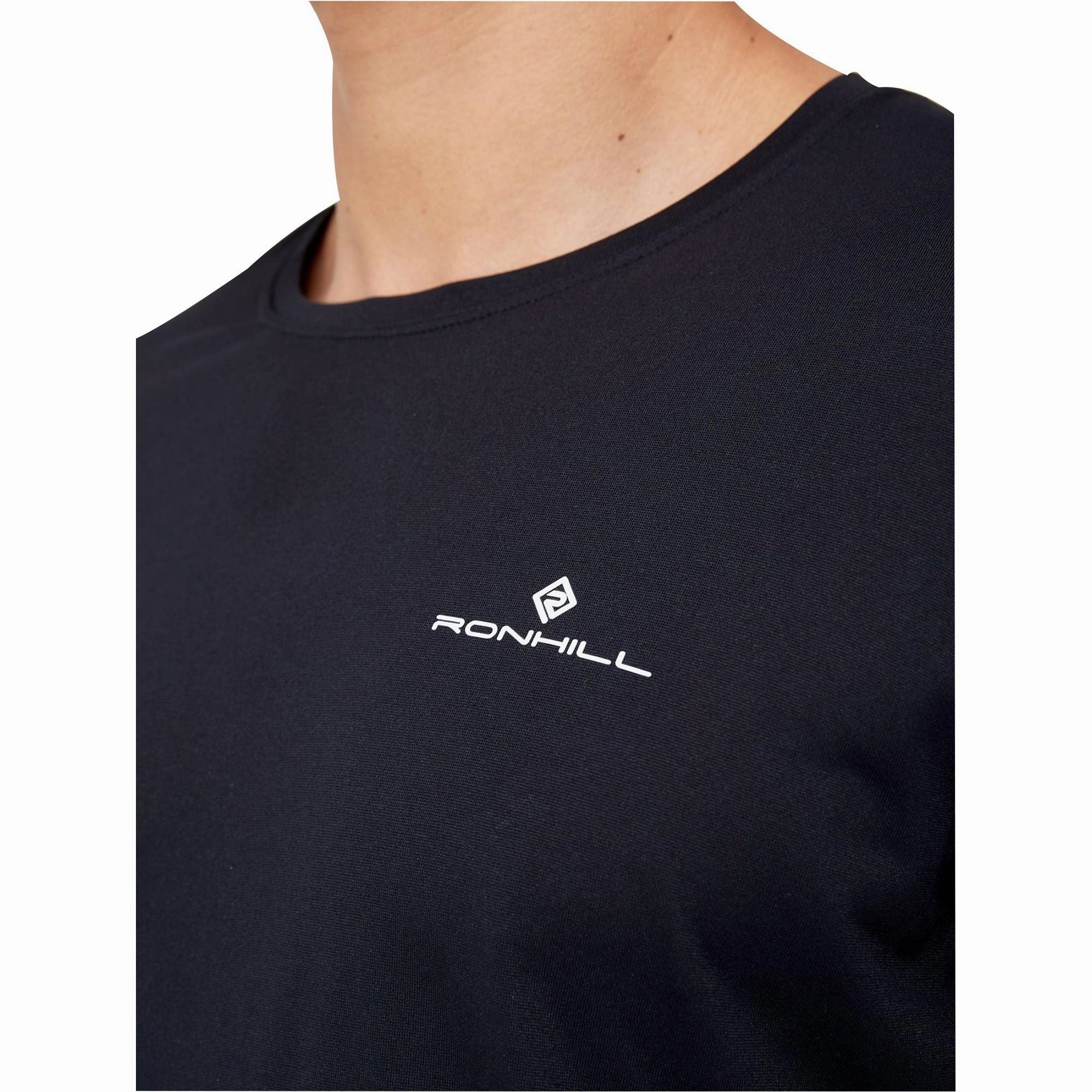 Ronhill Core Long Sleeve Mens Running Top - Black nylon Vintage feel