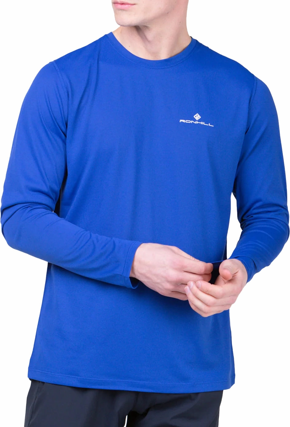 Ronhill Core Long Sleeve Mens Running Top - Blue FrictionReduced Lining