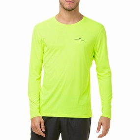 Ronhill Core Long Sleeve Mens Running Top - Yellow Allergy free Tall