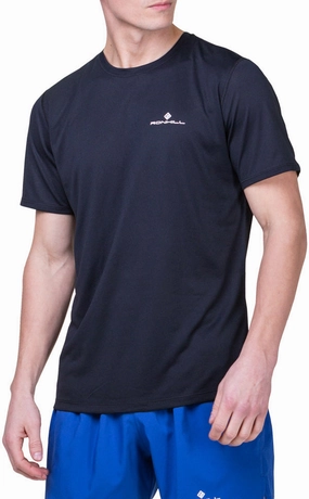 Comfortable All Day Wear Outdoor Adventure Ronhill Core Short Sleeve Mens Running Top - Black