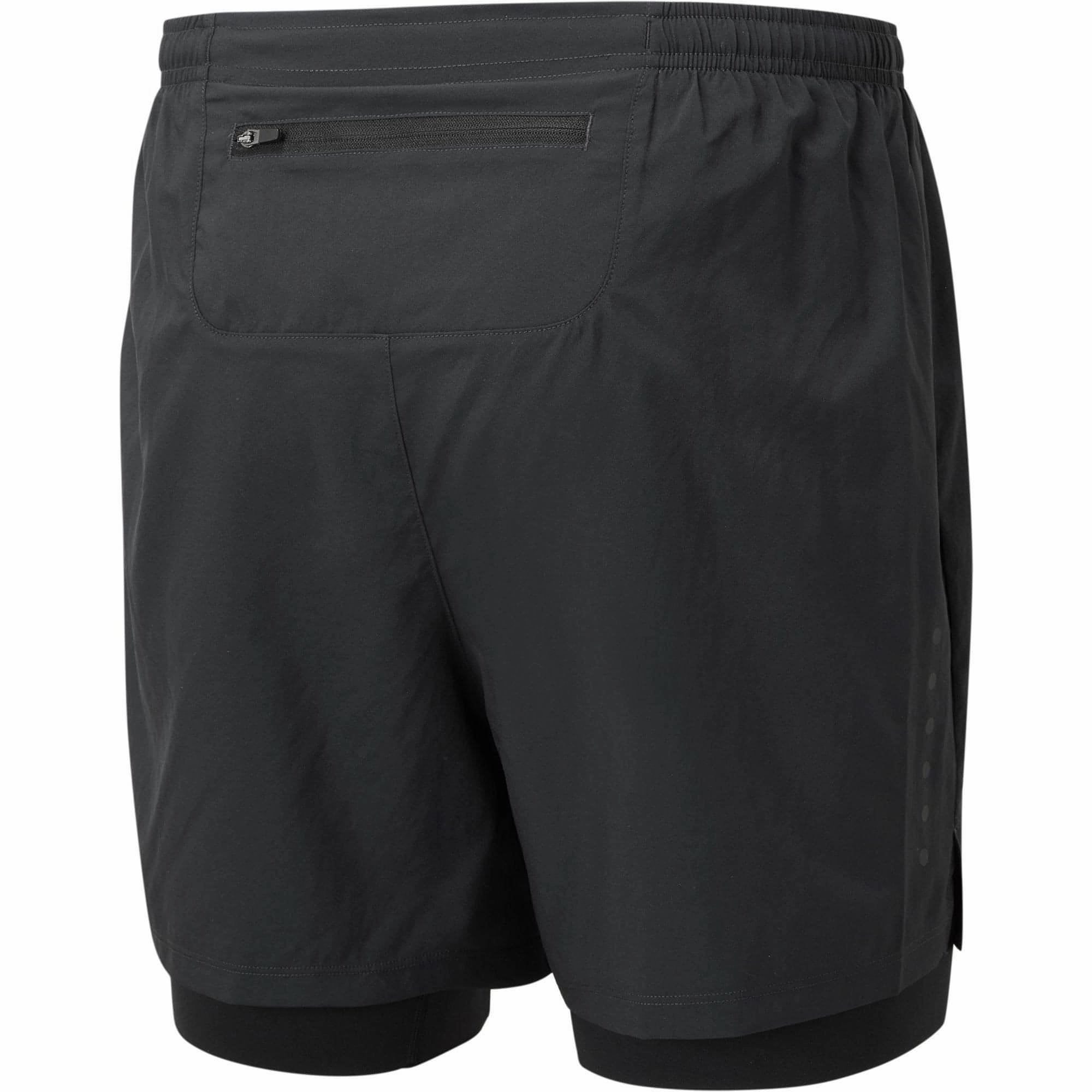 water sports use Anti Pill Surface Ronhill Core Twin 2 In 1 Mens Running Shorts - Black