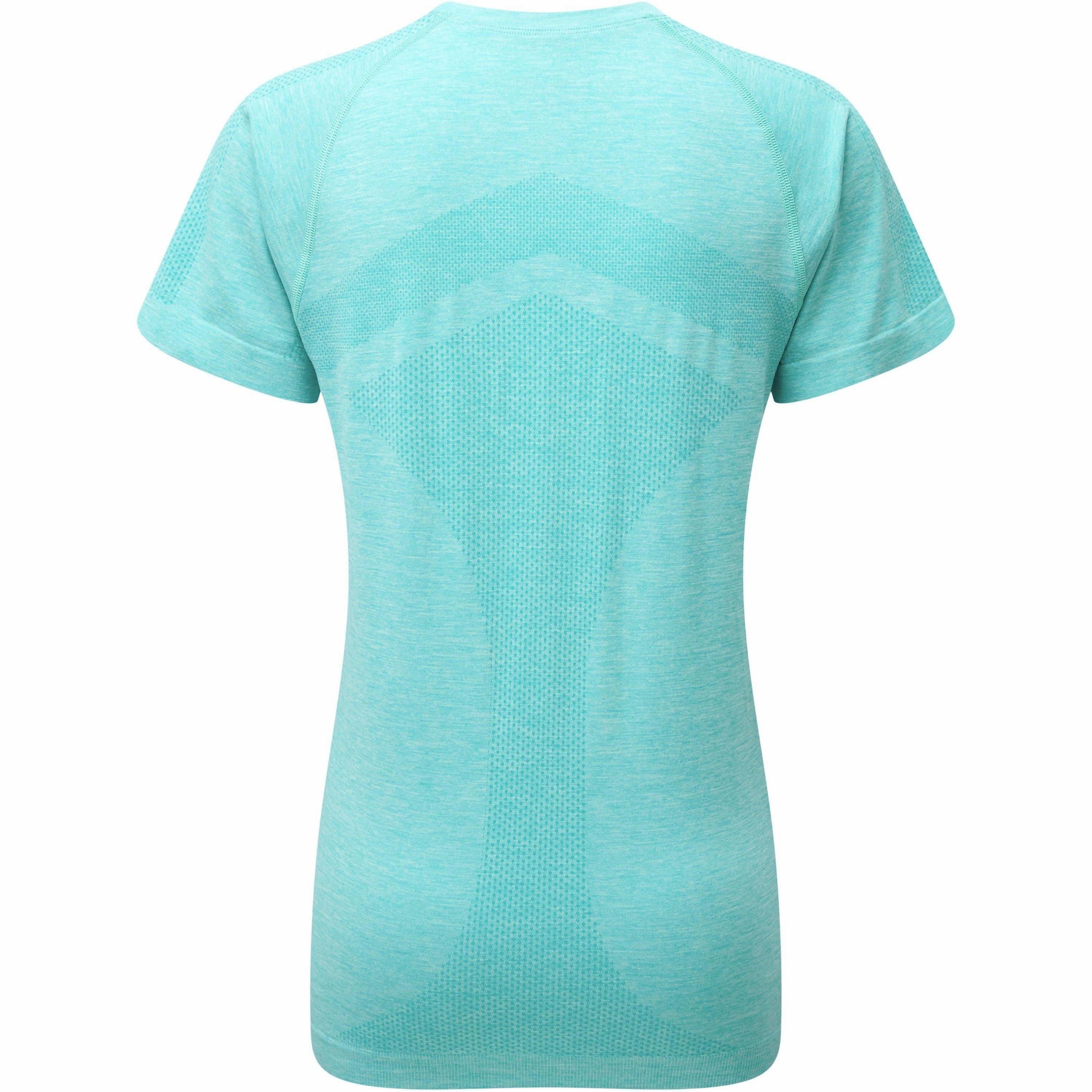 Ronhill Infinity Marathon Short Sleeve Womens Running Top - Blue Durable Weave Compression Gradient Zones
