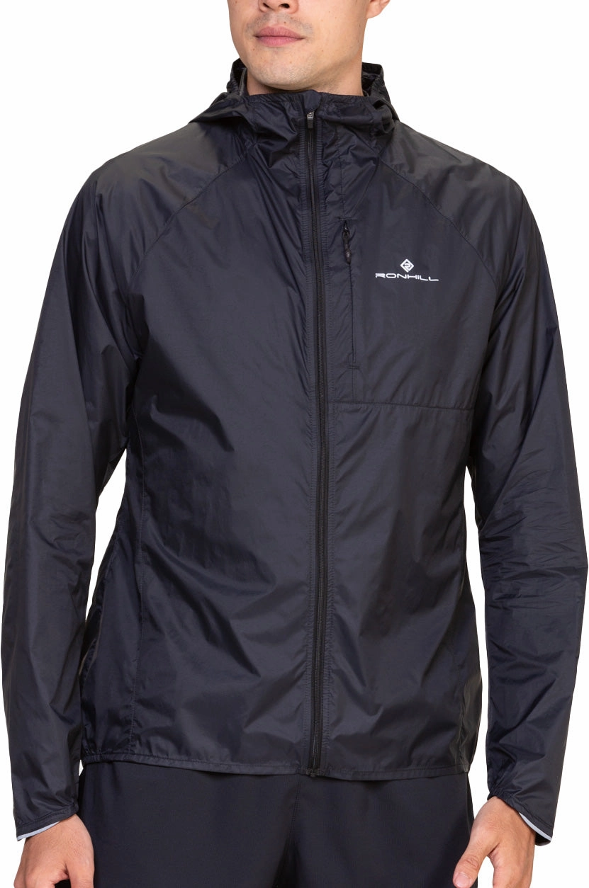 runner Zippered Vents Ronhill Tech All Terrain Mens Running Jacket - Black