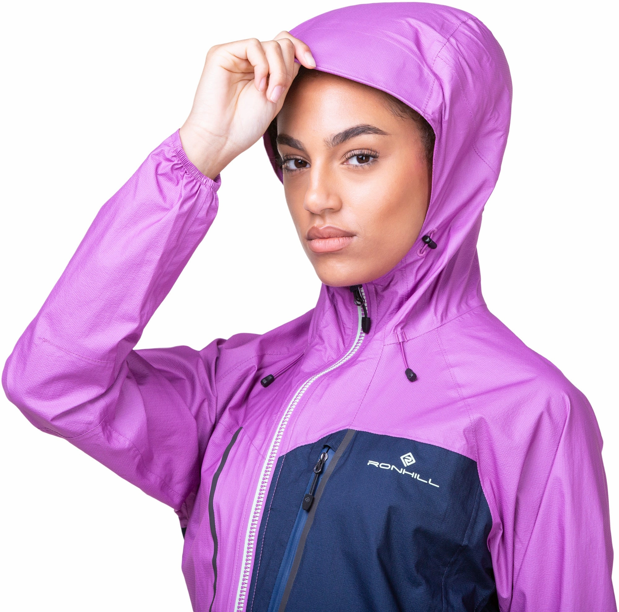 Ronhill Tech Fortify Waterproof Womens Running Jacket - Blue skier Double Stitched Construction