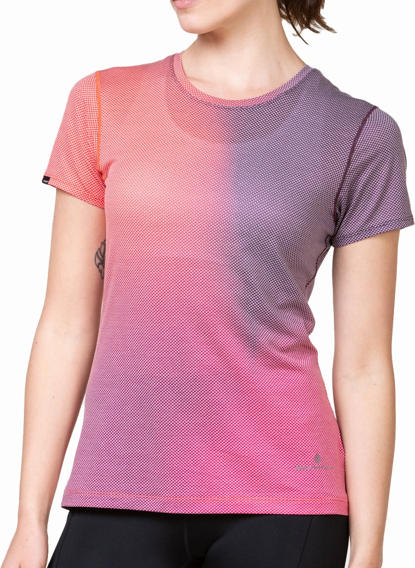 Ronhill Tech Golden Hour Short Sleeve Womens Running Top - Pink Minimal Outfit Daily Outfit