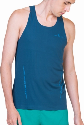 hypoallergenic material Ronhill Tech Race Mens Running Vest - Blue