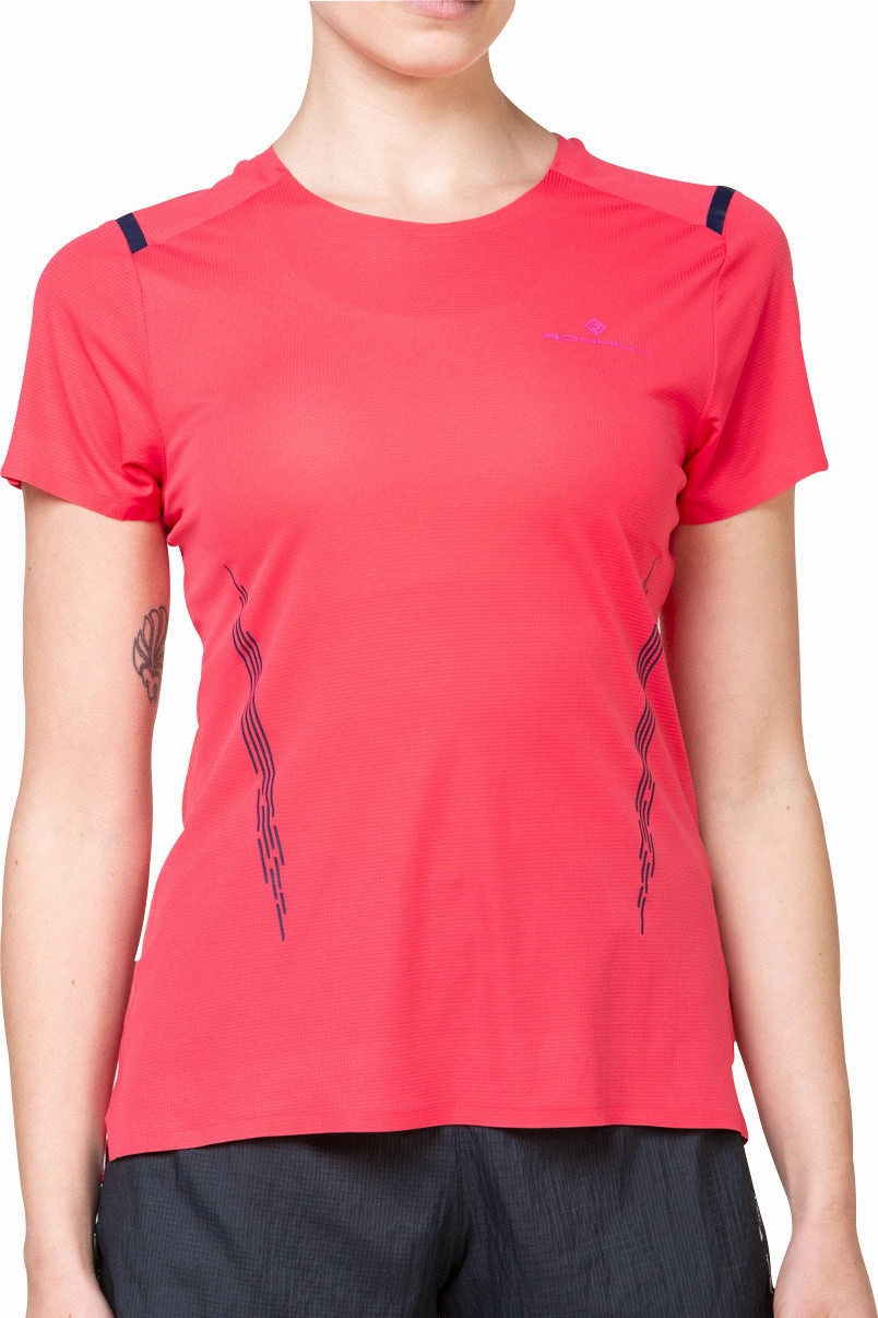 Ronhill Tech Race Short Sleeve Womens Running Top - Pink Fit for Any Season Sporty Appeal