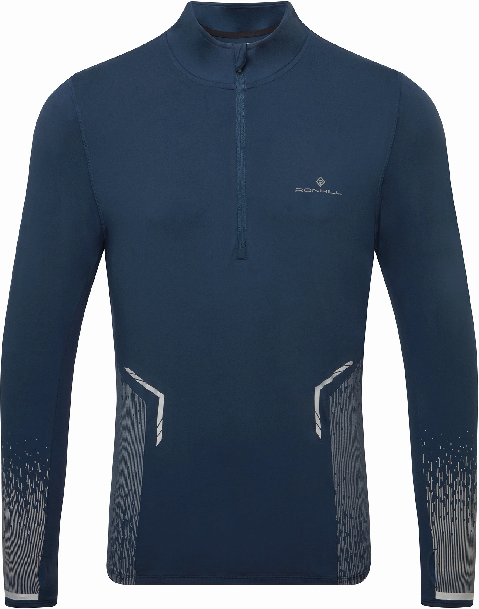 bedroom Ronhill Tech Reflect Half Zip Long Sleeve Mens Running Top - Blue