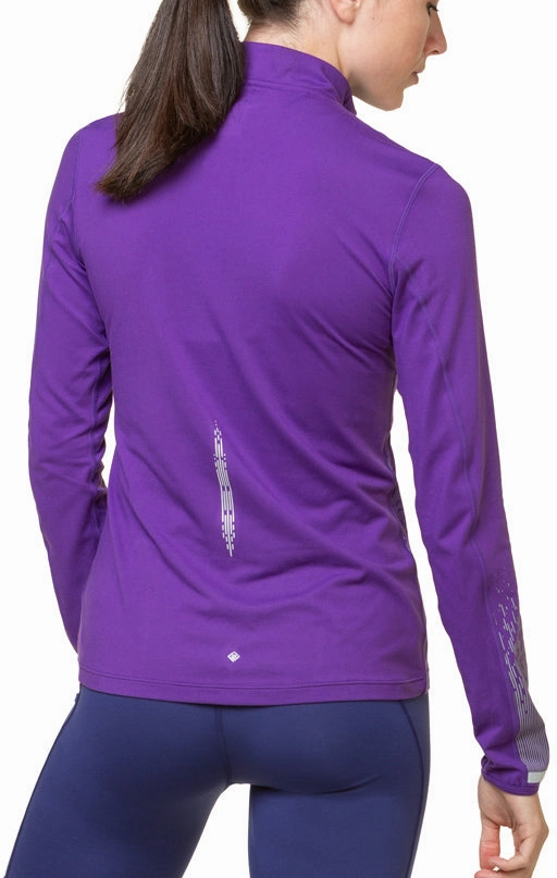 Ronhill Tech Reflect Half Zip Long Sleeve Womens Running Top - Purple Sleep Wrinkle Resistant