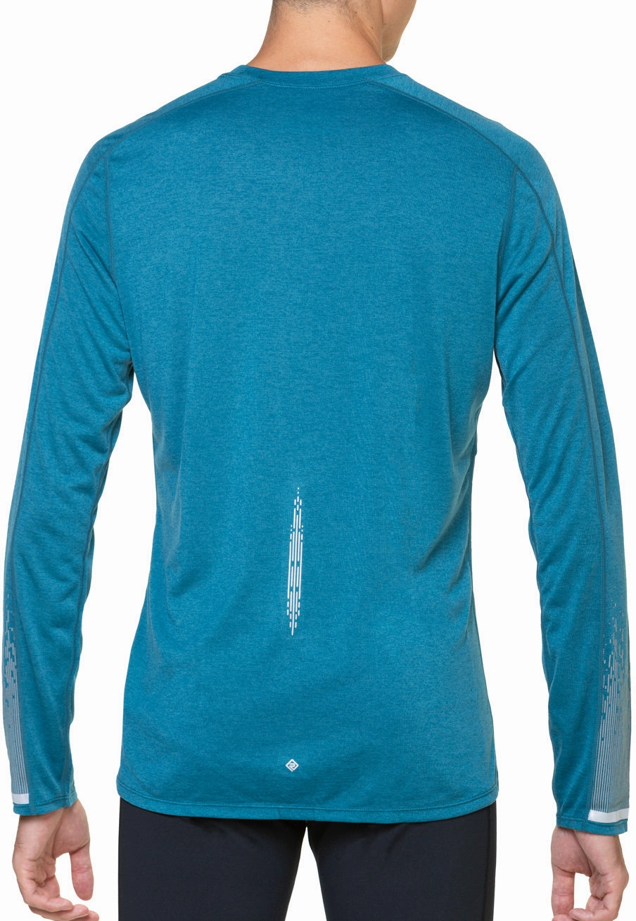Ronhill Tech Reflect Long Sleeve Mens Running Top - Blue Loose - fitting