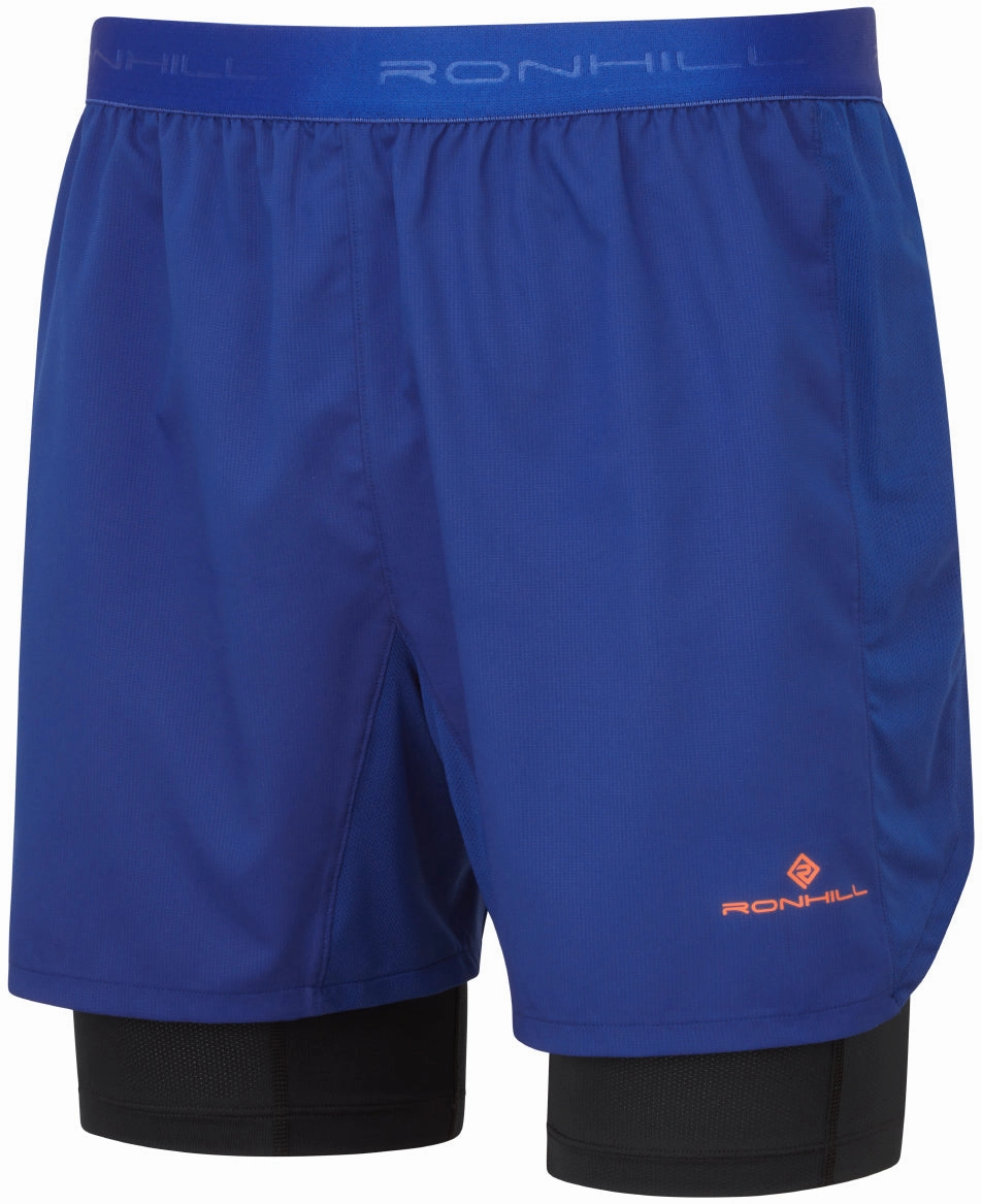 Ronhill Tech Twin 2 In 1 Mens Running Shorts - Blue art industry