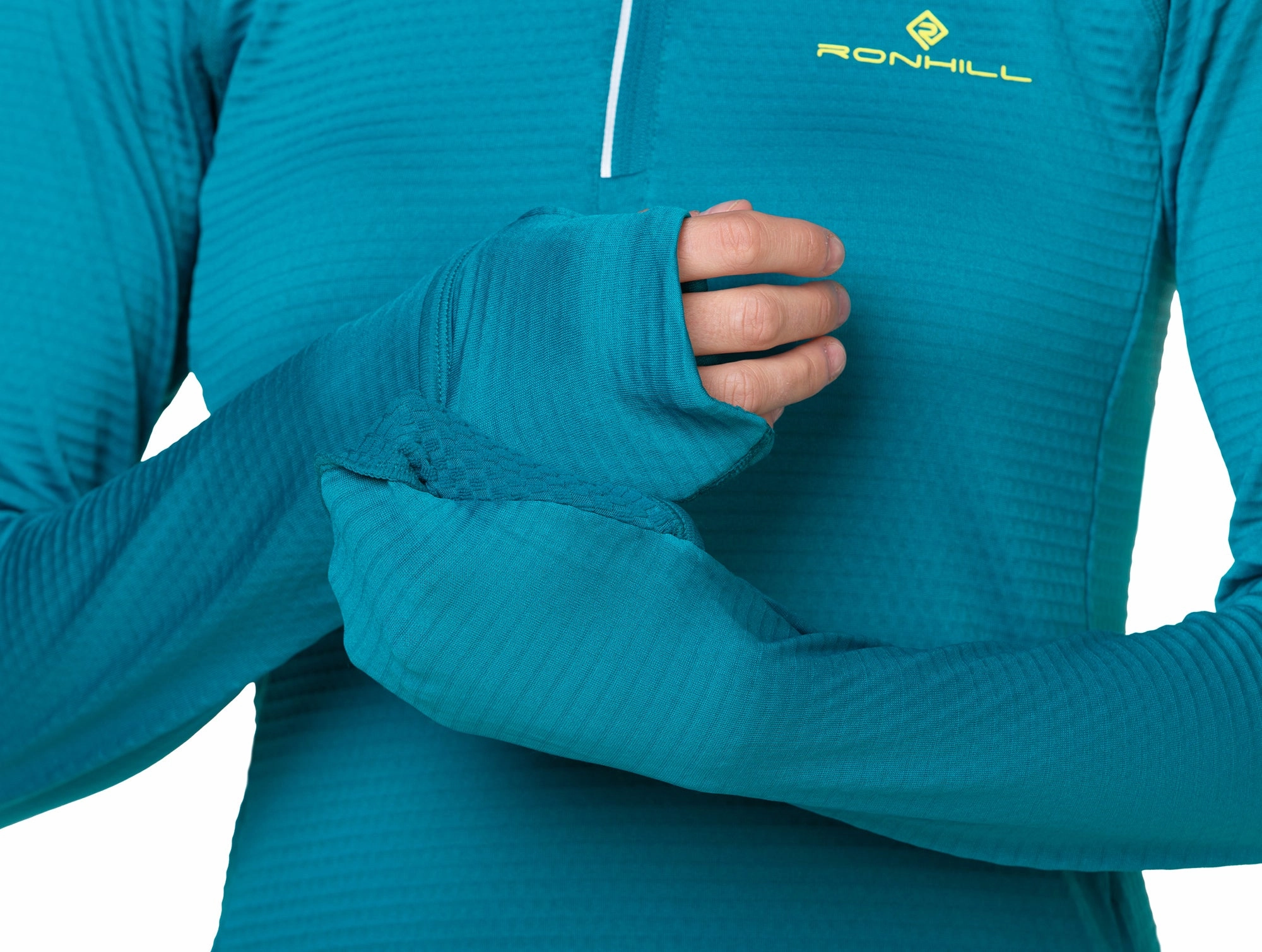 pattern Picnic Ronhill Tech Winter Half Zip Long Sleeve Womens Running Top - Blue