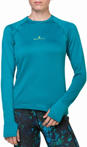 Ronhill Tech Winter Long Sleeve Womens Running Top - Blue Purse