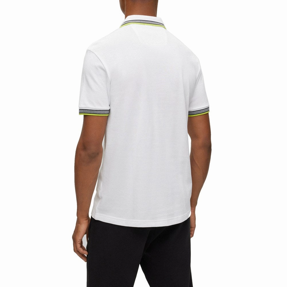 Soft Jersey Fabric Boss Paddy Cotton Pique Polo - White