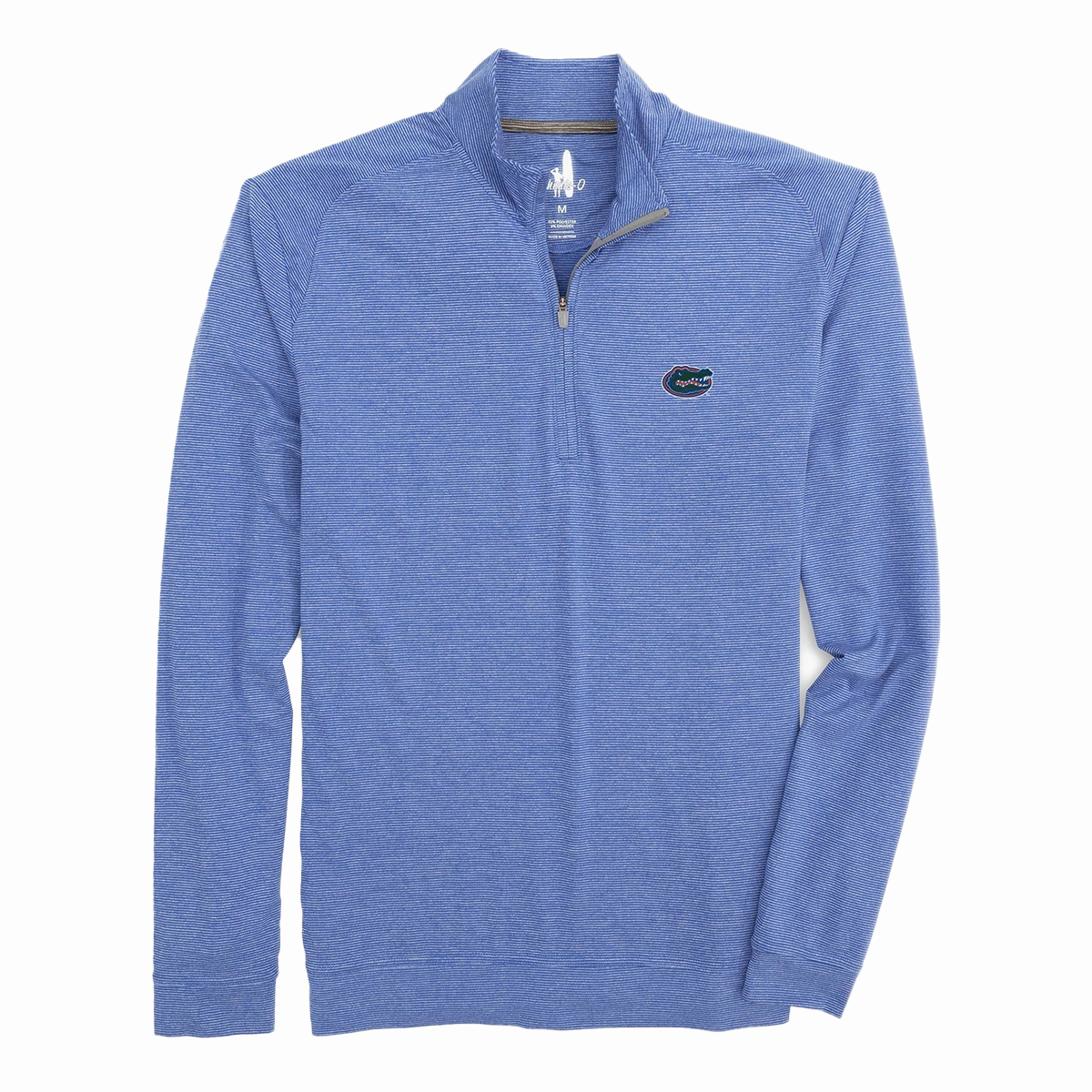 Johnnie-O Vaughn UF Striped Performance 1/4 Zip Layered Protection Sealed Seams