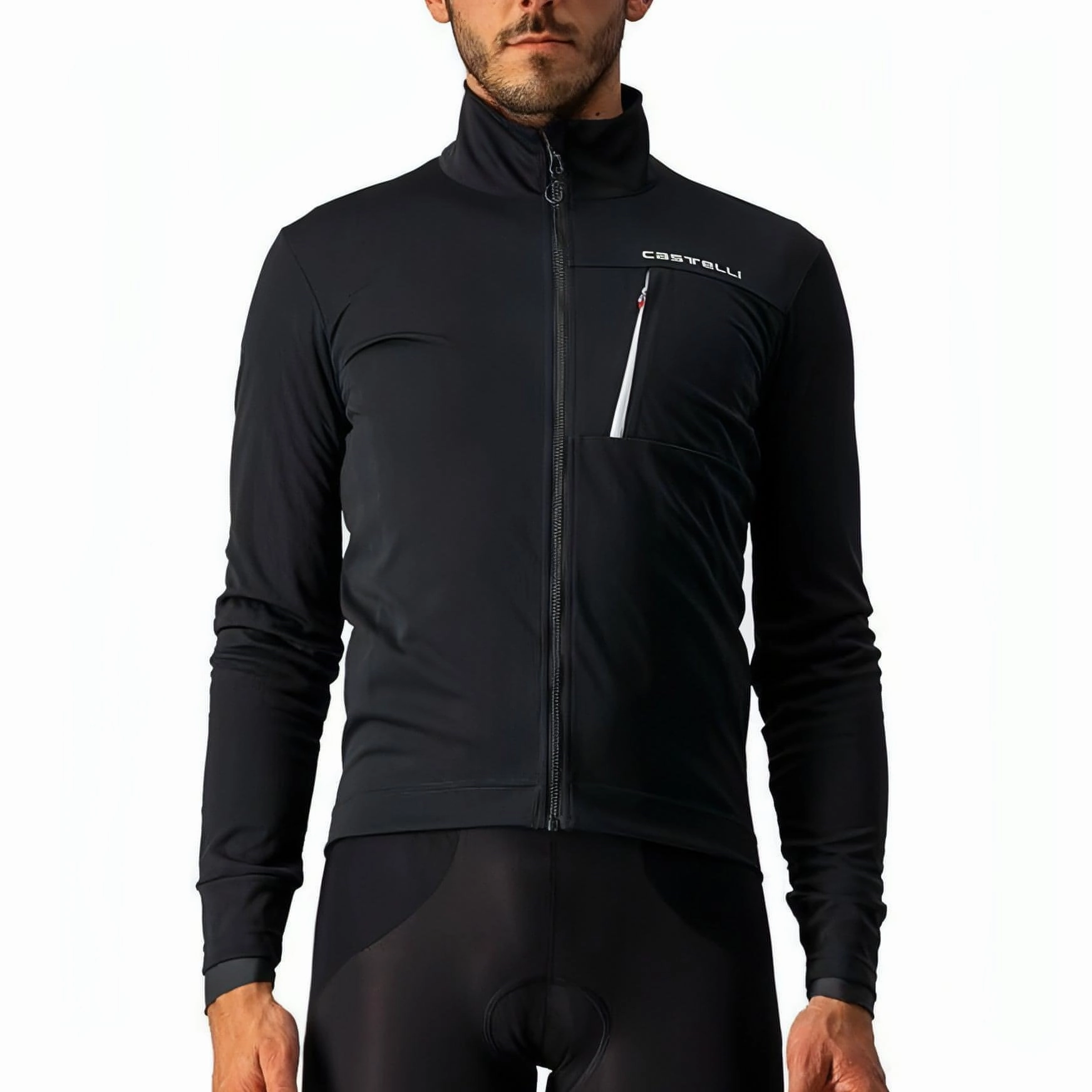 Castelli GO Mens Cycling Jacket - Black Bonded seams Philanthropy