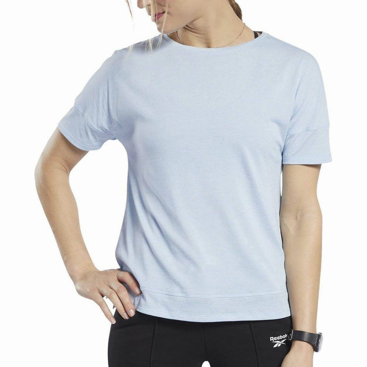 Muse Edge Reebok ActivChill   Cotton Short Sleeve Womens Training Top - Blue