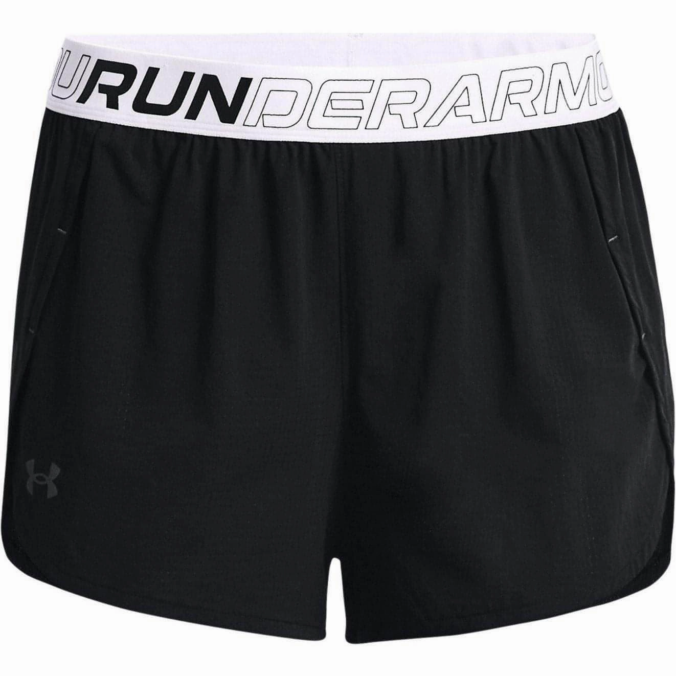 Under Armour Draft Womens Running Shorts - Black Hypoallergenic Lining Reflective Safety Stripes