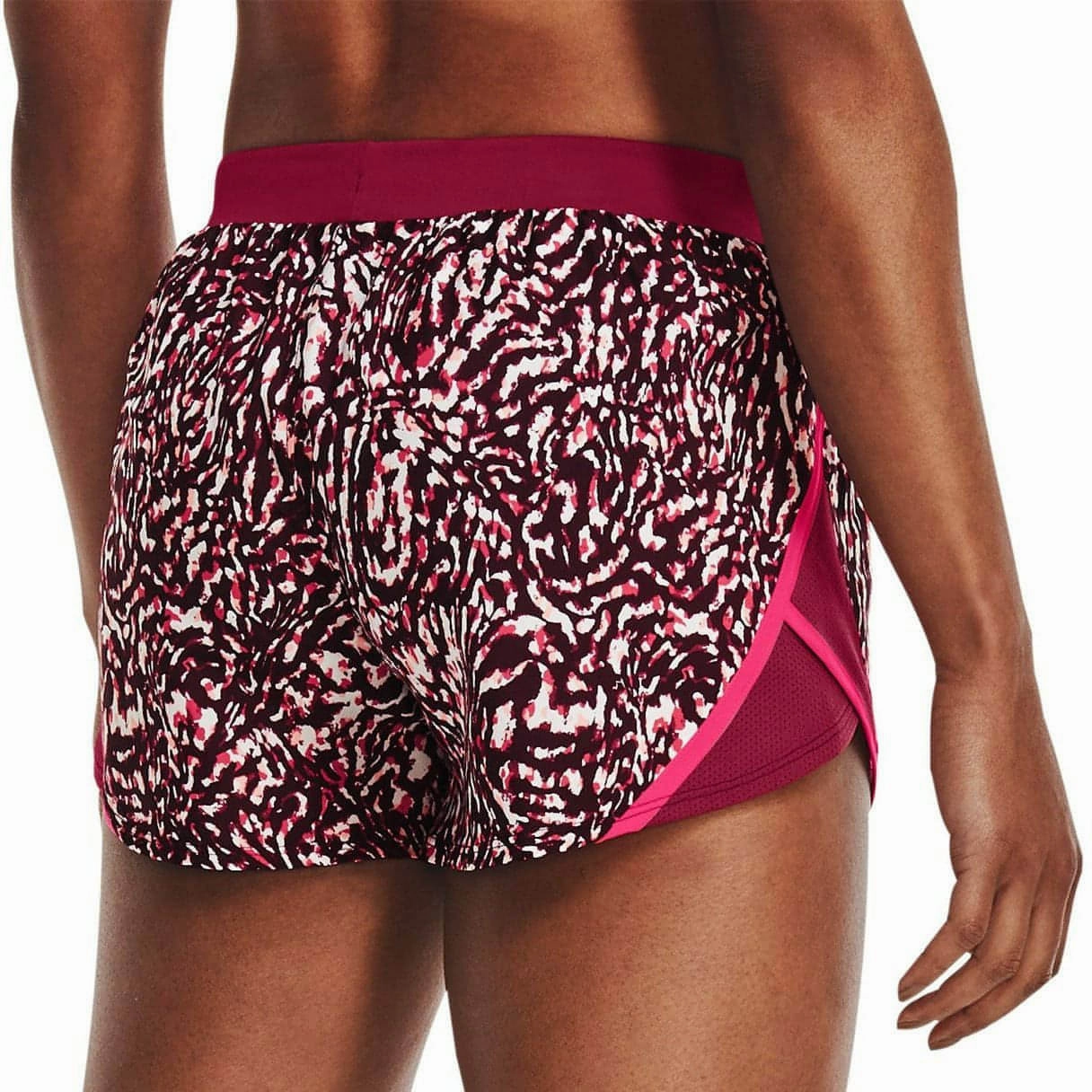 Under Armour Fly By 2.0 Printed Womens Running Shorts - Pink Anti Slip Waist Grip School Uniform