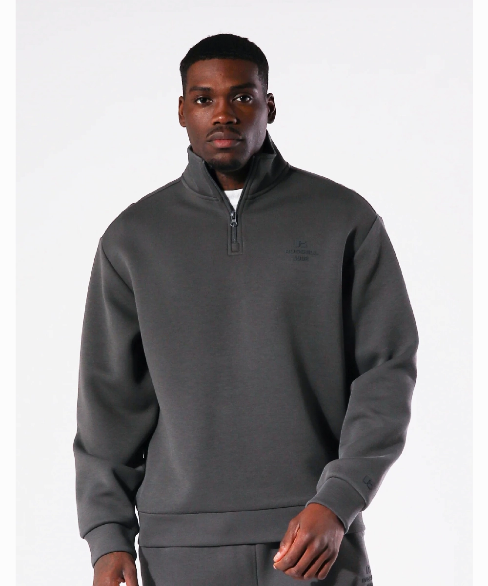 Russell Athletic Quarter Zip (Iron) Myth Glow MachineWashable