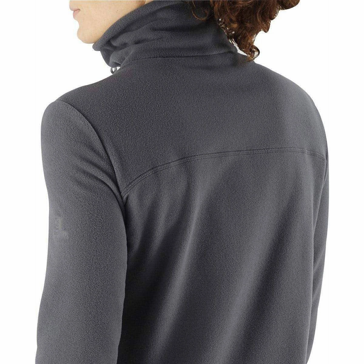 Salomon Essential Cozy Womens Fleece Jacket - Grey Soft Interior Coating Frictionless Zipper Tracks