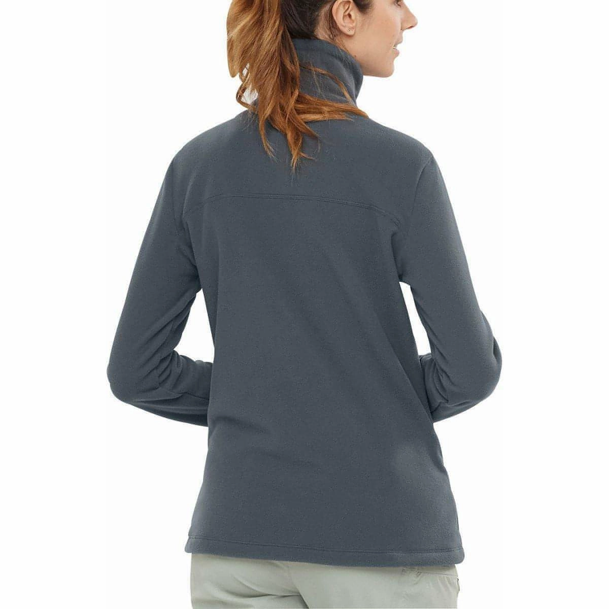 Salomon Essential Cozy Womens Fleece Jacket - Grey Abrasion Resistant Fabric Anti Static Finish